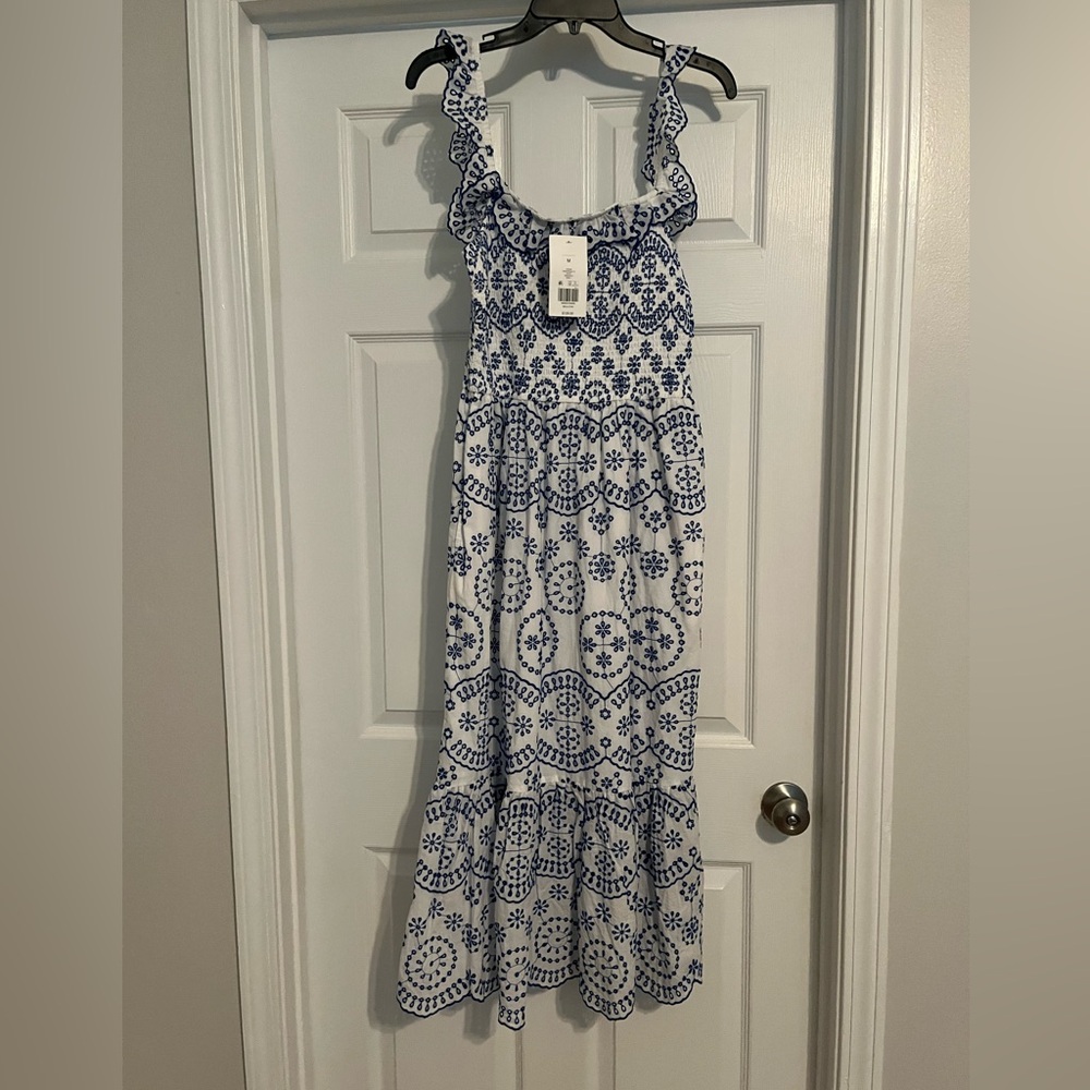 Crown & Ivy Blue and White Midi Dress